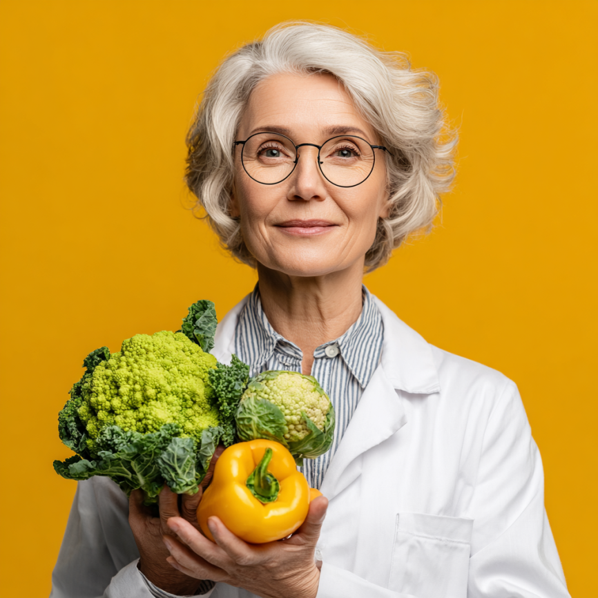 Щаслива літня жінка готує здорову їжу